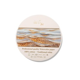SM•LT Professional Pro Series Premium Watercolor Paper 100% Cotton 300g/m2 Round 160mm
