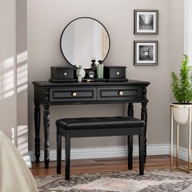 HOOBRO Duet Piano Bench with Padded Cushion and Storage Compartment for Music Sheet, Music Bench, Piano Stool, Vanity Chair, Holds up to 300 lb, 29.3 x 13.6 x 19.3 Inches, Black BB26QD01