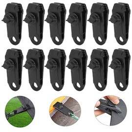 KEWAYO Tarp Clips, Thumb Screw Tent Clamps, 12Pcs Tarp Clips Awning Clamp Set Tent Clip Locking Clamp Design for Tents Secures Tarps Car Covers
