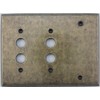 Aged Antique Brass 3 Gang Combination Switch Plate - 2