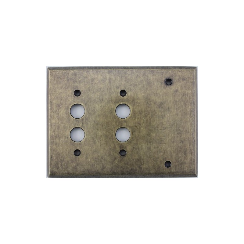 Aged Antique Brass 3 Gang Combination Switch Plate - 2