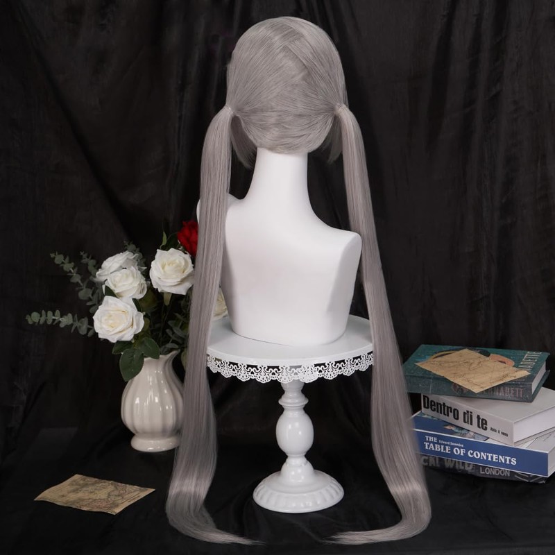 Cosplay Wig, Rabbit, Twin Tails, Straight 39.4 inches (100 cm),