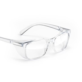 Stoggles Rectangle Z87.1 Certified Polycarbonate Low Bridge Fit Safety Glasses, Scratch & Shatter-Proof, Blue-Light & UV Blocking Lens, Top & Side Shields, Anti-Fog, Protective & Stylish Eyewear