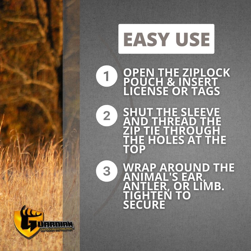 Hunting License Holder and Tag Holder - Waterproof and Zip