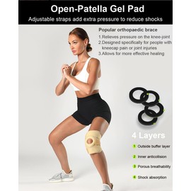 Knee Braces for Knee Pain Knee Brace for Women Men, Patellar Tendon Support Strap, Knee Brace for Meniscus Tear Knee Compression Sleeve for Knee Pain (Gray)
