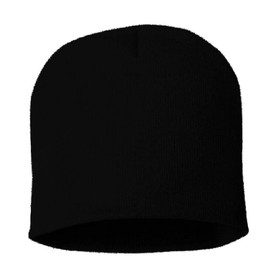 COUVER Unisex Knitted Solid Acrylic Beanie – Warm Winter 8 Inch Beanie Hat, Black