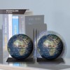 TROIKA Bookends Metal Bookends Diameter 13 cm Magnetically Balanced Globes