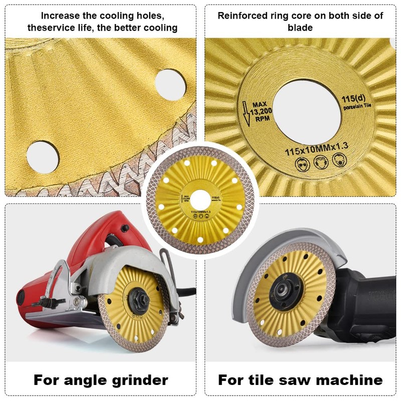 5Pcs/Box 4.5" Super Thin Diamond Tile Blade for Cutting Porcelain