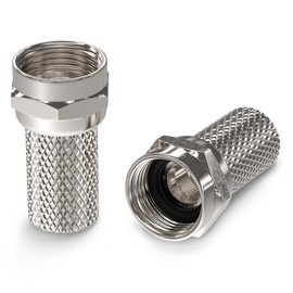 THE CIMPLE CO - RG6 Coaxial Connectors, 4 PCS, Coax Cable, Screw-On Connector, Twist-On F-Type, No Tool Required, for Easy Installation