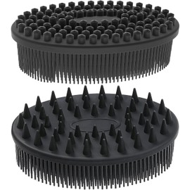 2 Piezas Cepillo Corporal de Silicona, Estropajo Corporal de Suave para Limpieza Nutritiva y Exfoliación de tu Piel, Cepillo de Ducha, Duradero y Fácil de Limpiar, Ideal para Baños Masajes (Negro)
