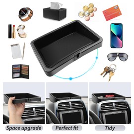 SKTU Centre Console Organiser Compatible with Dacia Spring Electric EV 2021-2024 Instrument Panel Storage Box with Non-Slip Pad