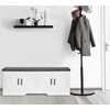 HOMSHO 2-Tier Storage Bench, Shoe Bench with Padded Seat Cushion,