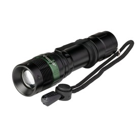 POLY POOL - PP3152 ALUPRO 3W Tragbare LED-Taschenlampe - LED-Taschenl. 3 Helligkeitsst. - Not- od. Arbeitslicht Tragbar aus Aluminium 150m Reichweite mit einstellb. Fokus - Batterielampe mit Trageband