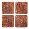 Cambridge Map Coaster, Set of 4, Sapele Wooden Coaster with