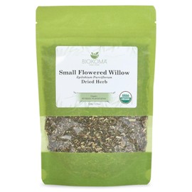 Biokoma Organic Small-Flowered Willow Epilobium Parviflorum Dried Herb 100g (3.55oz) Resealable Moisture Proof Pouch, USDA Certified Organic Herbal Tea, No Additives, No Preservatives, Kosher