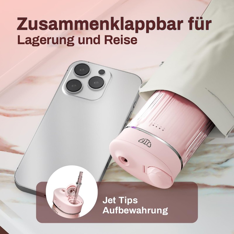 JTF Oral Irrigator Wireless Electric Tooth Cleaning (Pink)