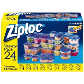 Ziploc Containers, 9 Types, 24 Pieces, Set