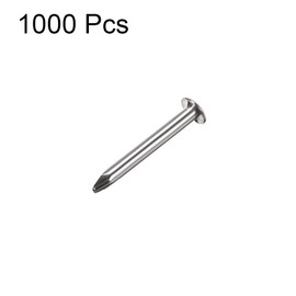sourcing map Pack of 1000 Small Tiny Hardware Nails Carbon Steel 1.4 x 13 mm (DxL) for DIY Decorative Wooden Boxes Accessories Silver Tone