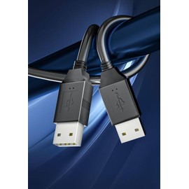 AICHESON 2 Pack 4.3ft/1.3m Type A Male to Type A Male Cable for Laptop Cooling Pads - USB A to USB A Black for Laptop Coolers