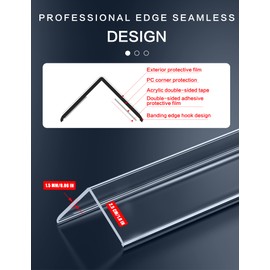 6PCS Clear Self-Adhesive Wall Corner Protectors，Corner Guards & Edge Protector for Wall Door Frame Cabinet Baseboard & Door, Table, Stair (32" X 1.0")