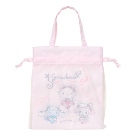 Sanrio 463183 Drawstring Bag with Handle (White Cat Ballerina) Sanrio Characters