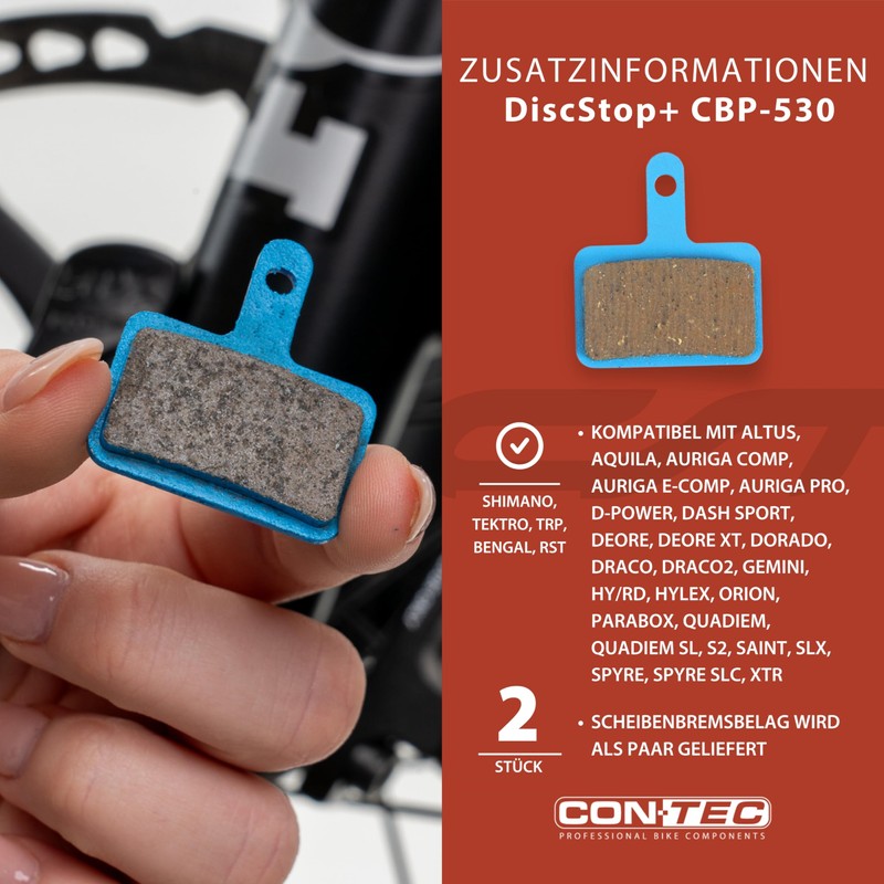 CONTEC DiscStop+ CBP-530 Organic Bicycle Disc Brake Pads Fits Many