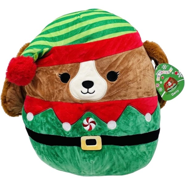 Squishmallows 8" Holiday - Official Kellytoy Plush - Cute and Soft Christmas Stuffed Animal Toy - Great Gift for Kids (Darcy The Elf (King Charles Spaniel))