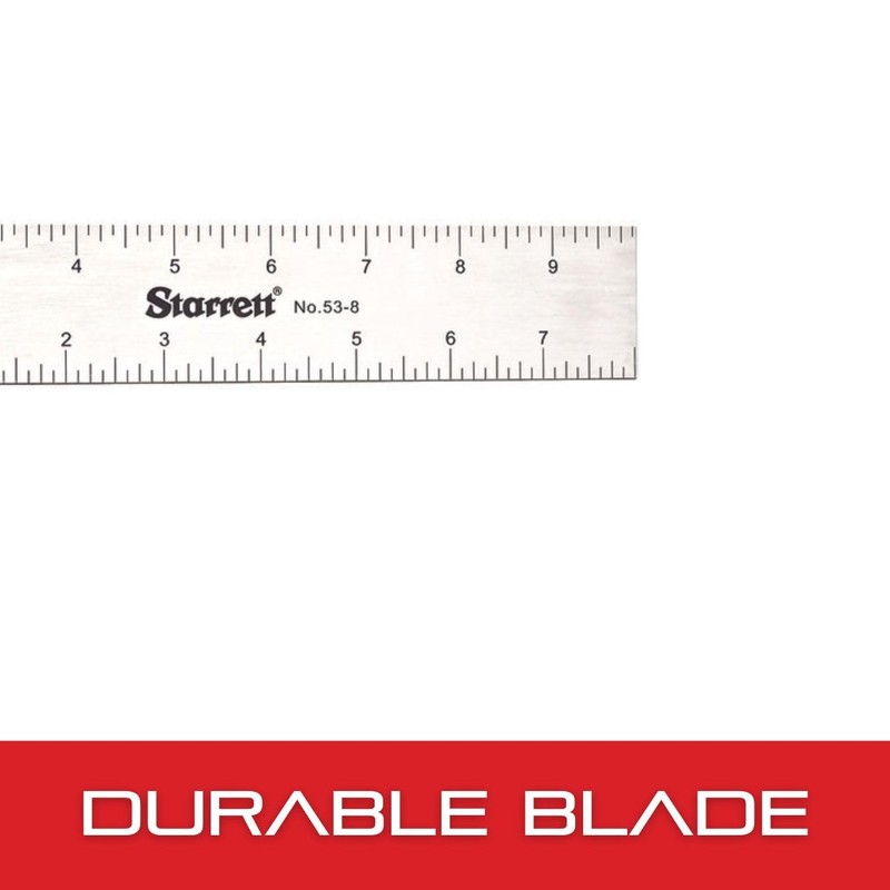 Starrett Carpenter's Try Square with Etched Graduations - 8" Stainless