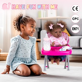 Aori Black Reborn Baby Girl Dolls 20 Inch Biracial American Doll with Soft Cloth Body & Realistic Rooted Hair, Lifelike Weighted Reborn Toddler Doll, Includes Outfit & Gift Set - Safe for Ages 3+