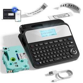 Vixic Label Maker, D480BT Advanced Label Maker Machine with-Tape, Bluetooth Rechargeable Label-Maker with Keyboard & Backlight Screen, Create Via Waterproof Label Up to 3/4 Inch for Organization