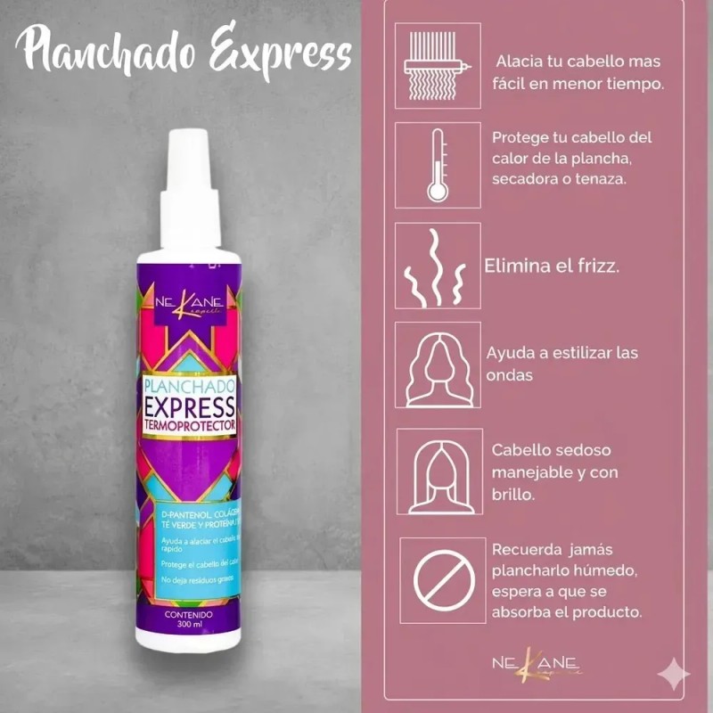 Termo Protector Nekane Planchado Express Alaciador De Cabello