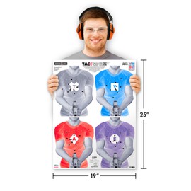 Thompson Target TAC (Training with Audible Cues) 19x25 Inch Paper Silhouette Shooting Competition Handgun Training Game Targets (20 Pack)