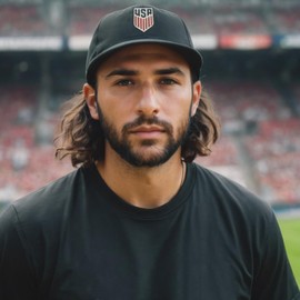 USA Soccer Hat Embroidered Dad Hat Team Fans US Flag Cap (Red)