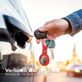 EAZY CASE - Schlüsselanhänger für AirTag Anhänger Hülle Silikon Rot AirTags Schutzhülle Air Tracker Schlüsselanhänger mit Schlüsselring geeignet auch als Air Tag Anhänger für Katze, Hund, Kind