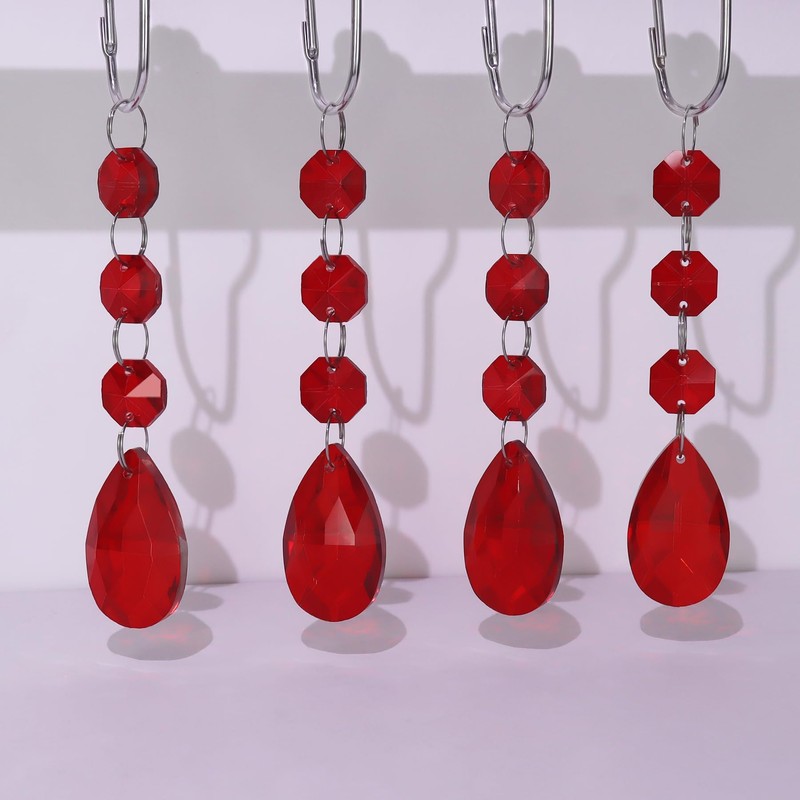 Yapicoco Shower Curtain Hooks Rings for Bathroom, 12PCS Gemstone Crystal