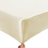 ROOEE Satin Silk Fitted Sheet with Pillowcase Set Breathable Soft