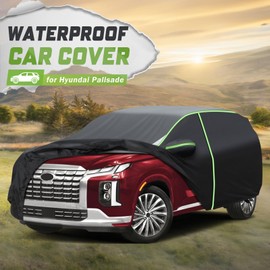 Mixsuper Liner Car Cover for Hyundai Palisade 2020-2026, Full Car Cover All Weather Car Covers for Palisade, Waterproof Outdoor Cover with Zipper Door Reflective Strips