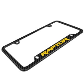 iPick Image Made for Ford F-150 Raptor in Yellow Black Real Carbon Fiber 50 States License Plate Frame
