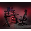 OSP Home Furnishings Area51 Battlestation Gaming Desk with LED Lights,