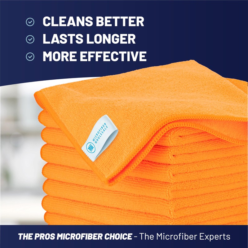 MW Pro Microfiber Cleaning Cloth | Orange | 12 Pack