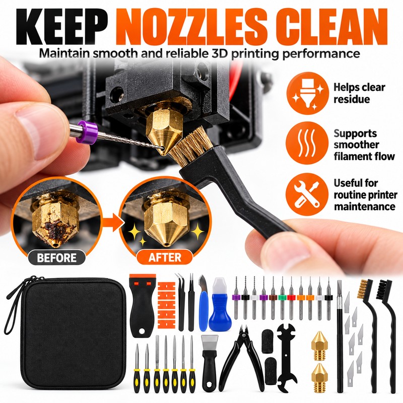 39-Piece 3D Printer Tool Kit for Maintenance & Print Finishing