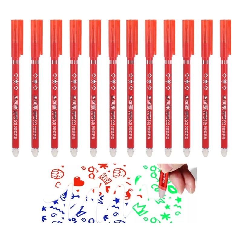 Set 12 Pz Plumas Borrables Surtidas Boligrafo Lapicero Borra