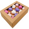 BAKELUV Brown 12 Cupcake Boxes, Cupcake Containers | 13x9.5x4, 50