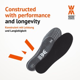 Worker Walker Super Active – Breathable Work Shoes Insoles Work Boot Inserts, Odor Eating Charcoal, Made of 3 Layers
