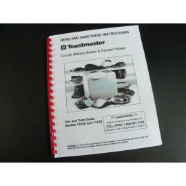 Toastmaster Bread Machine Manual Model TBR15