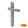TSS Silver UPVC Door Handle Pair Set, Sprung, 92mm PZ
