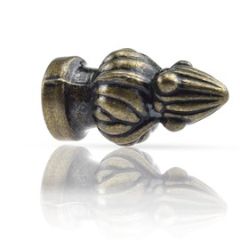 MARRTEUM Antique Brass Lamp Finial Cap Knob Retro Lamp Finial Decoration with Dual-Thread Screw for Lamp Shade, Fit Both 3/8" and 1/4-27, 1 Pack