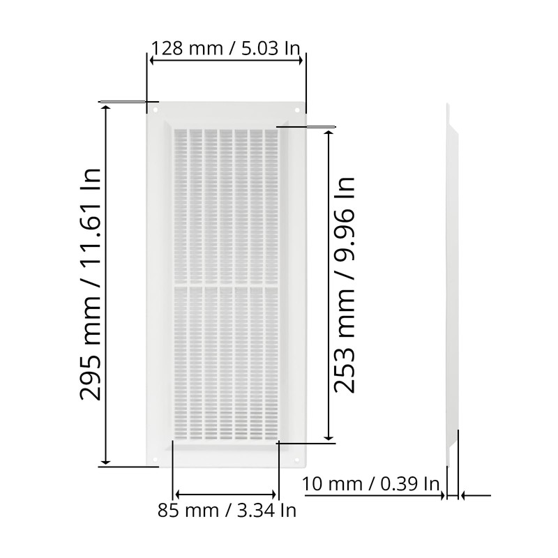 Repa Market 10'' x 3'' Inch Plastic White - Vent