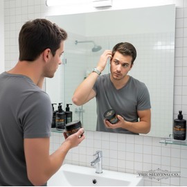 ORIGINAL HOLD POMADE The Shaving Co. Cera para el cabello base agua. Original Hold Pomade. FIJACIÓN MEDIA - BRILLO MEDIO. Libre de Parabenos - Libre de Sulfatos - Cruelty Free - Contiene VITAMINA B5 y E. Medium Hold Medium Shine. Pomada para cabello. Hair