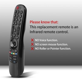Universal MR21GA Remote Control Fit for LG Smart 4K UHD OLED TVs AN-MR21GA/AN-MR21GC, IR Replacement Controller (NO Voice, NO Magic, NO Cursor)